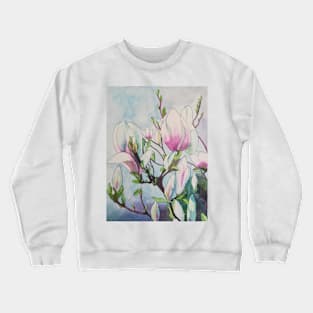 Watercolour painting of magnolias Crewneck Sweatshirt